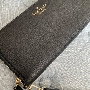 Black Pebbled Leather Kate Spade Wallet